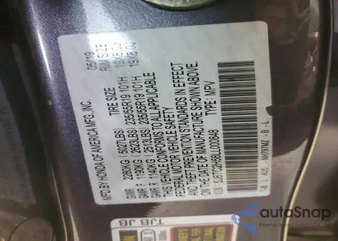 2020 Acura Rdx Technology z USA, uszkodzony, nr VIN 5J8TC2H58LL000848